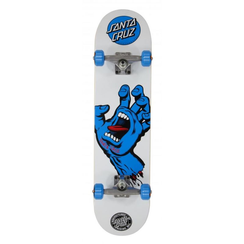 Santa Cruz Screaming Hand Complete Skateboard - White / Blue