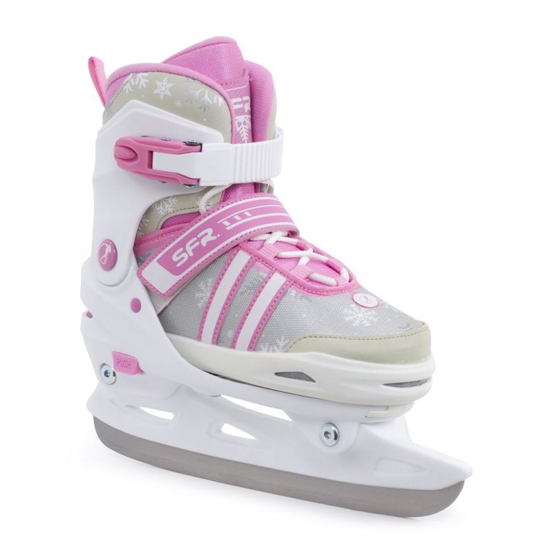 SFR Nova White / Pink Adjustable Ice Skates