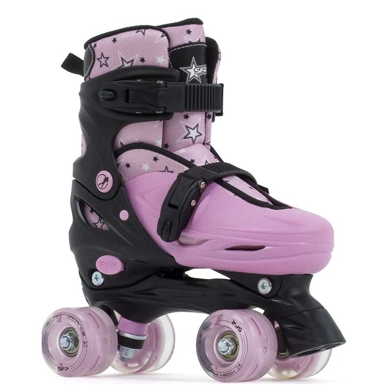 SFR Nebula Lights Adjustable Quad Roller Skates - Pink