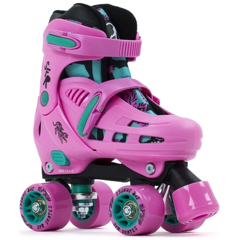 SFR Storm IV Adjustable Quad Roller Skates - Pink / Green