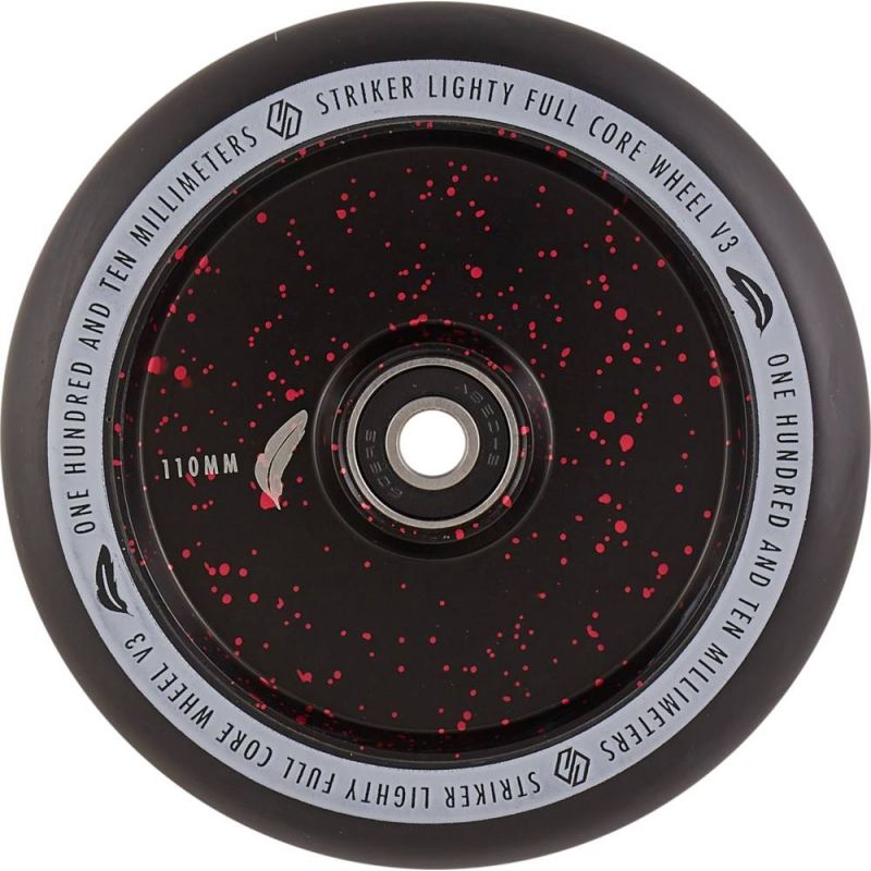 Striker Lighty Full Core V3 110mm Scooter Wheel - Black / Splash Red