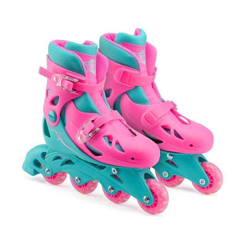 Xootz Adjustable Inline Roller Skates - Pink