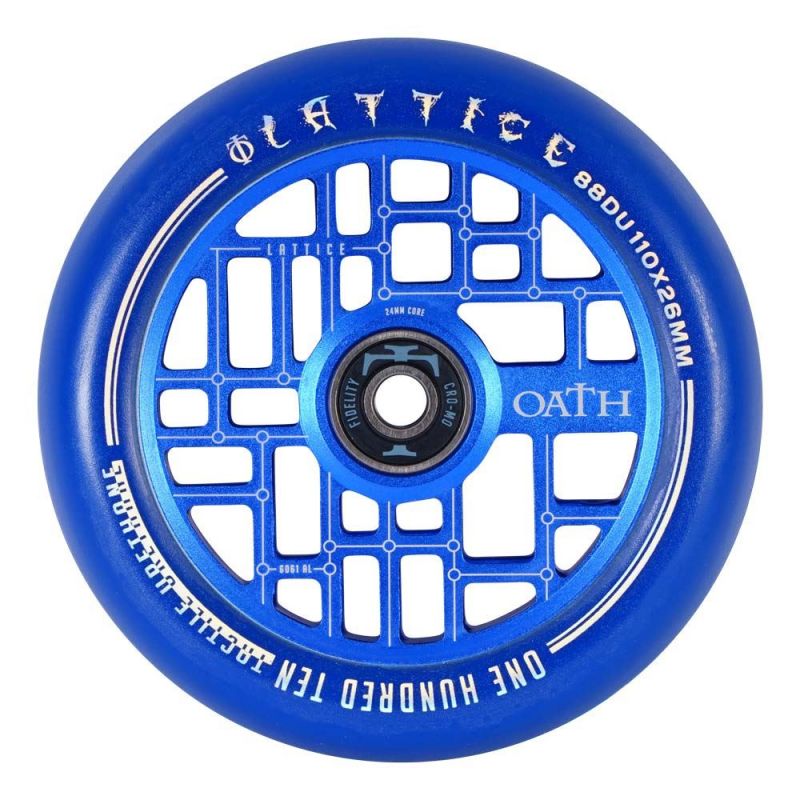 Oath Lattice 110mm Scooter Wheel - Blue