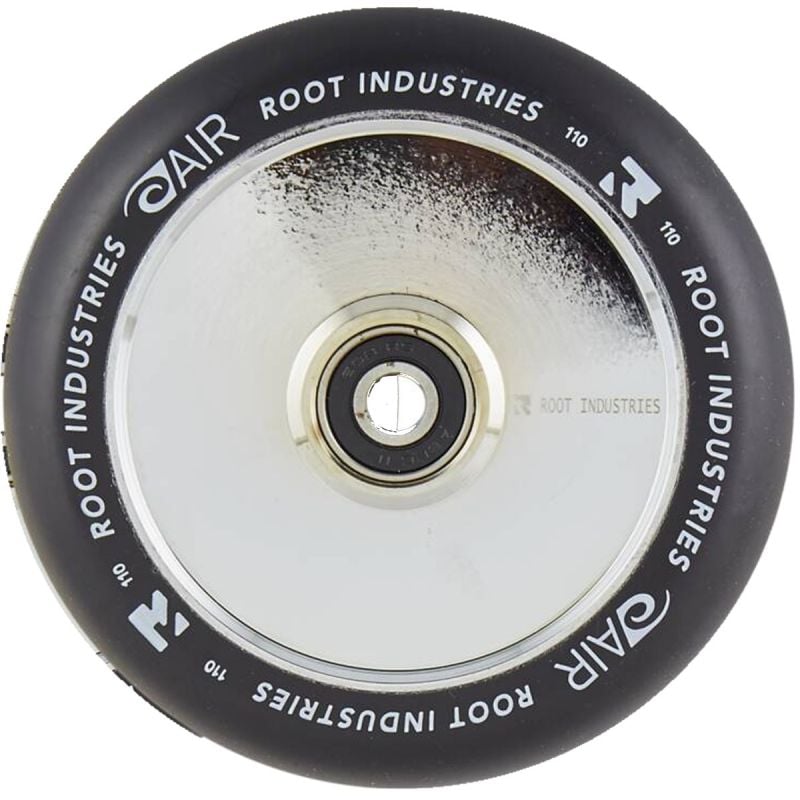 Root Industries AIR Hollowcore 110mm Scooter Wheel - Black / Mirror Chrome Silver