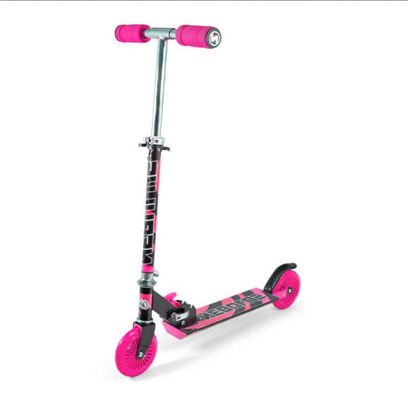 Ozbozz Nebulus Kids Adjustable Foldable Scooter - Black / Pink