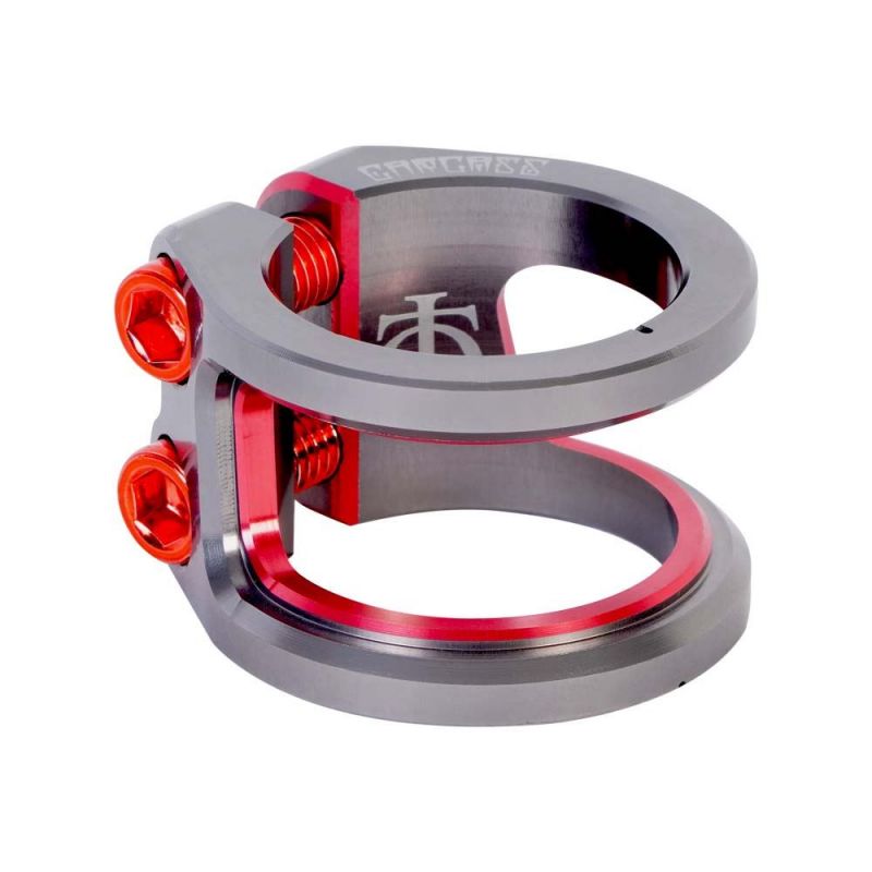 Oath Carcass 2 Bolt Scooter Clamp - Titanium / Red