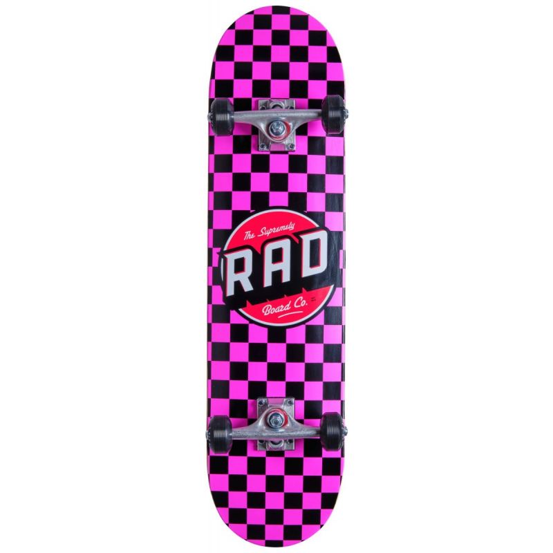 RAD Checkers 7.75" Complete Skateboard - Pink