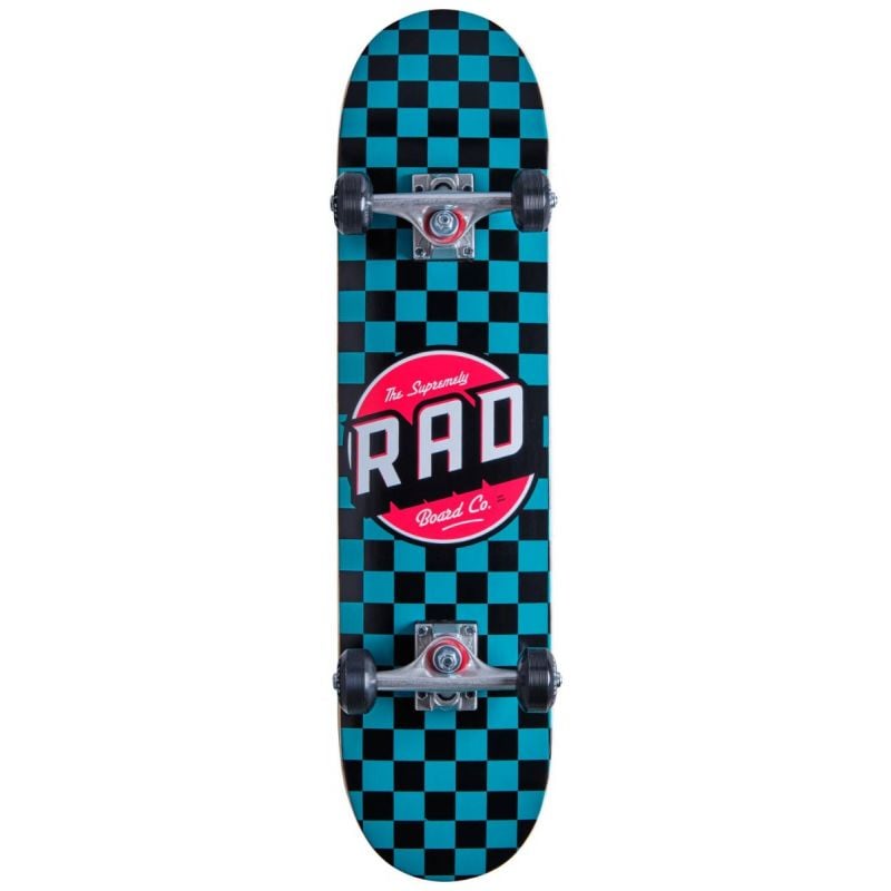 RAD Checkers 7.25" Complete Skateboard - Teal