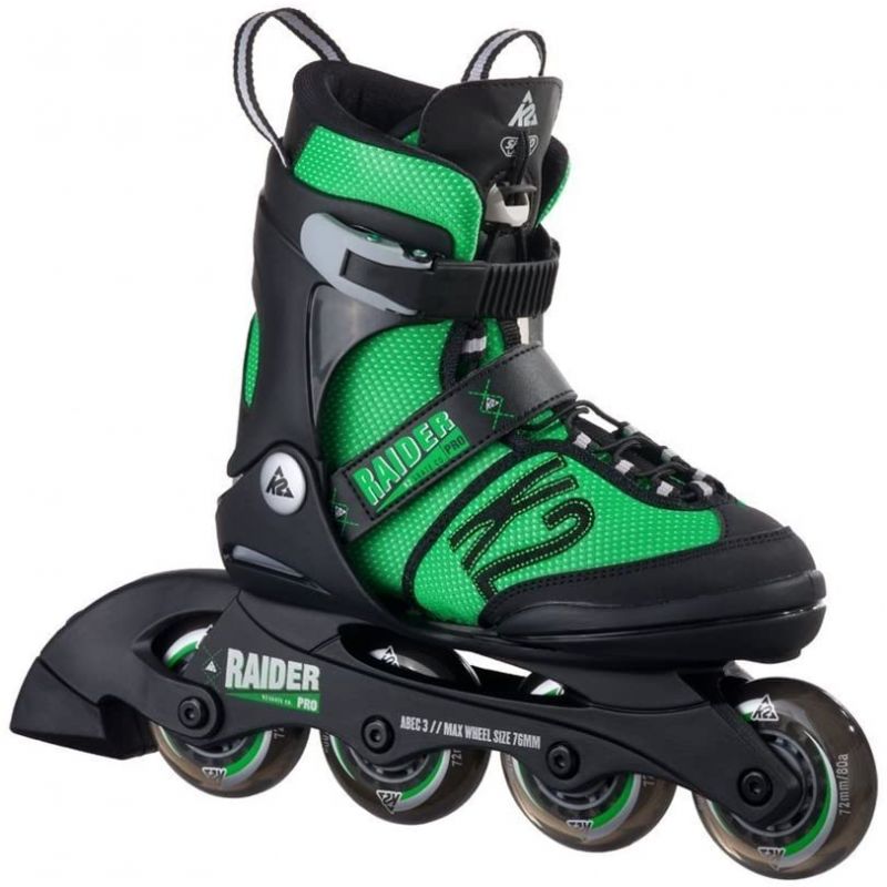 K2 Raider Pro Adjustable Inline Skates - Green / Black