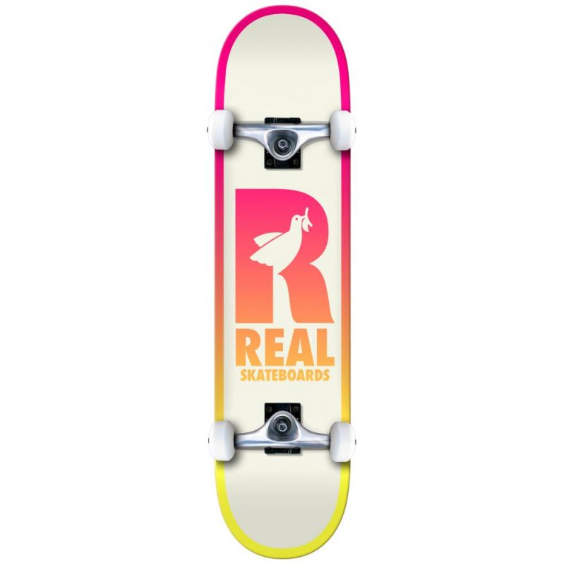 Real Be Free 8" Complete Skateboard - White / Pink