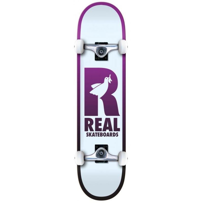 Real Be Free 8.25" Complete Skateboard - White / Purple