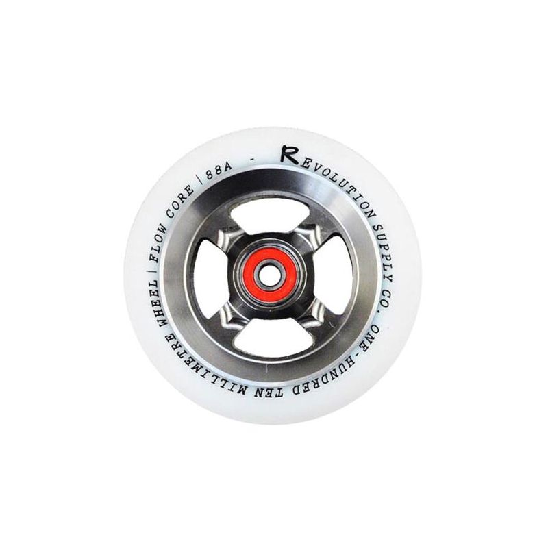 Revolution Flow Core 110mm Scooter Wheel - White / Black / Silver