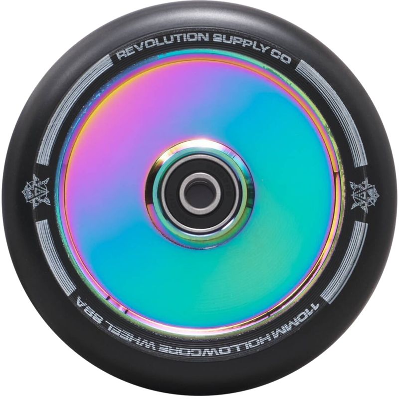 Revolution Supply Hollowcore 110mm Scooter Wheel - Black / Neochrome Oil Slick