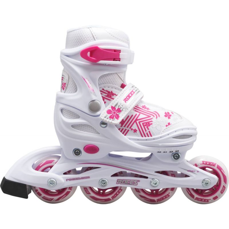 Roces Jokey 3.0 Adjustable Inline Skates - White / Pink