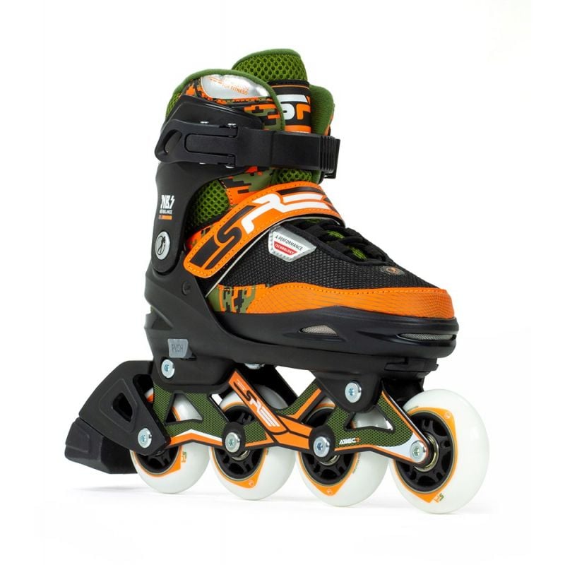 SFR Pixel Adjustable Inline Roller Skates - Green / Orange