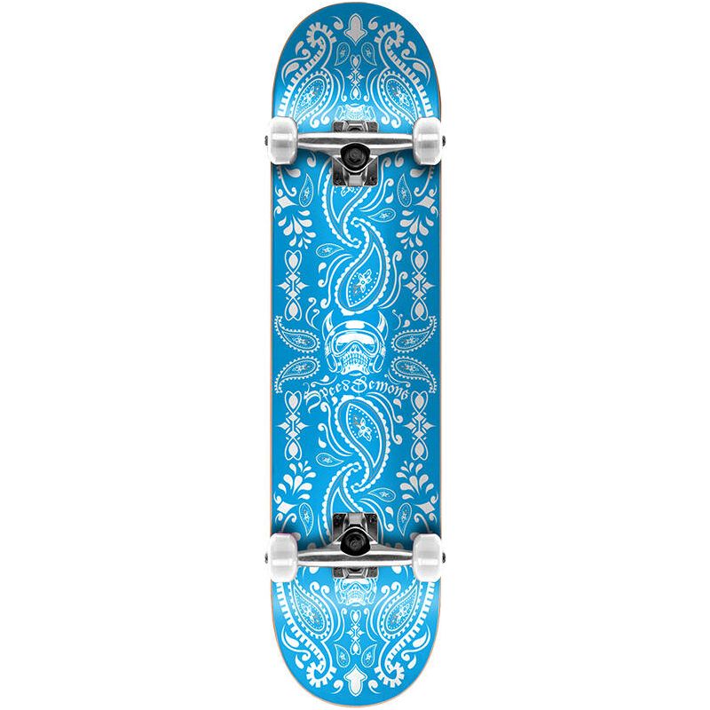Speed Demons Bandana Complete Skateboard - Blue / White - 31" x 7.75"