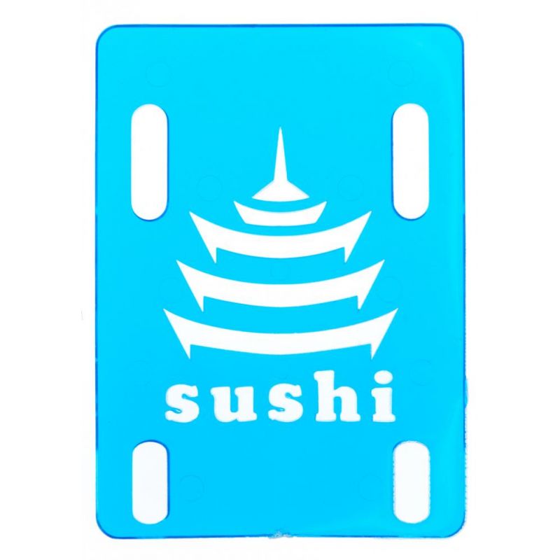Sushi Pagoda Skateboard Riser Pad - 1/8" Clear Blue