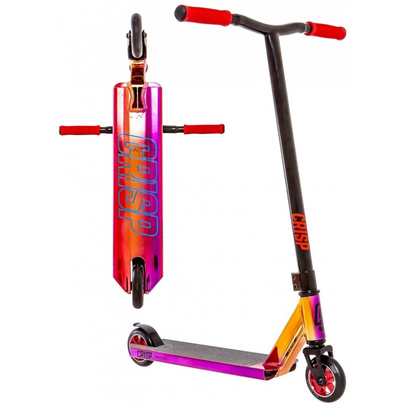 B-STOCK Crisp Switch 2020 Complete Stunt Scooter - Chrome Purple / Orange / Red & Black