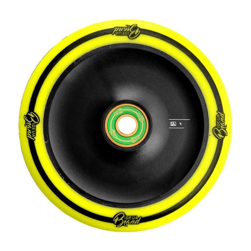 UrbanArtt 110mm Classic Hollow Core Scooter Wheels - Black / Yellow