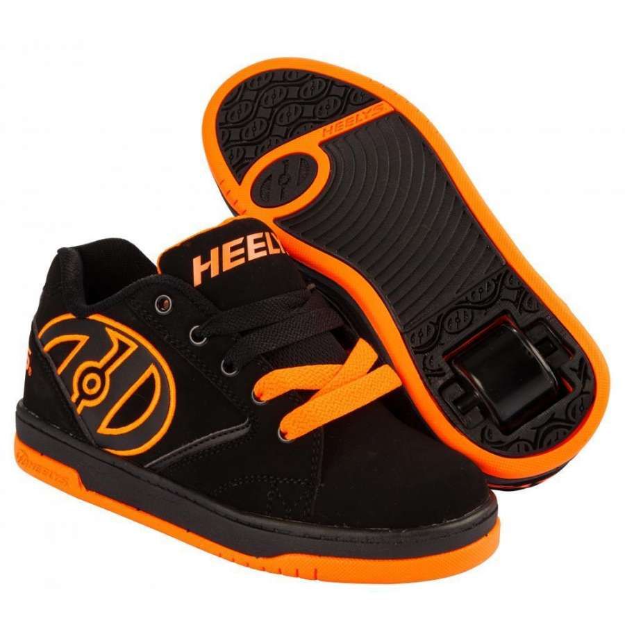 Heelys Heelys Propel 2.0 Youth Skate Shoes Roller Wheels Black Grey Orange Kids 6Y 