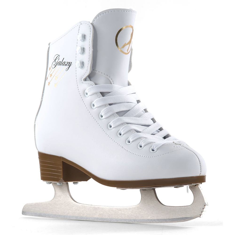 SFR White Galaxy Figure Ice Skates Women's Optional Pro Ice Skate Bag & Guards 