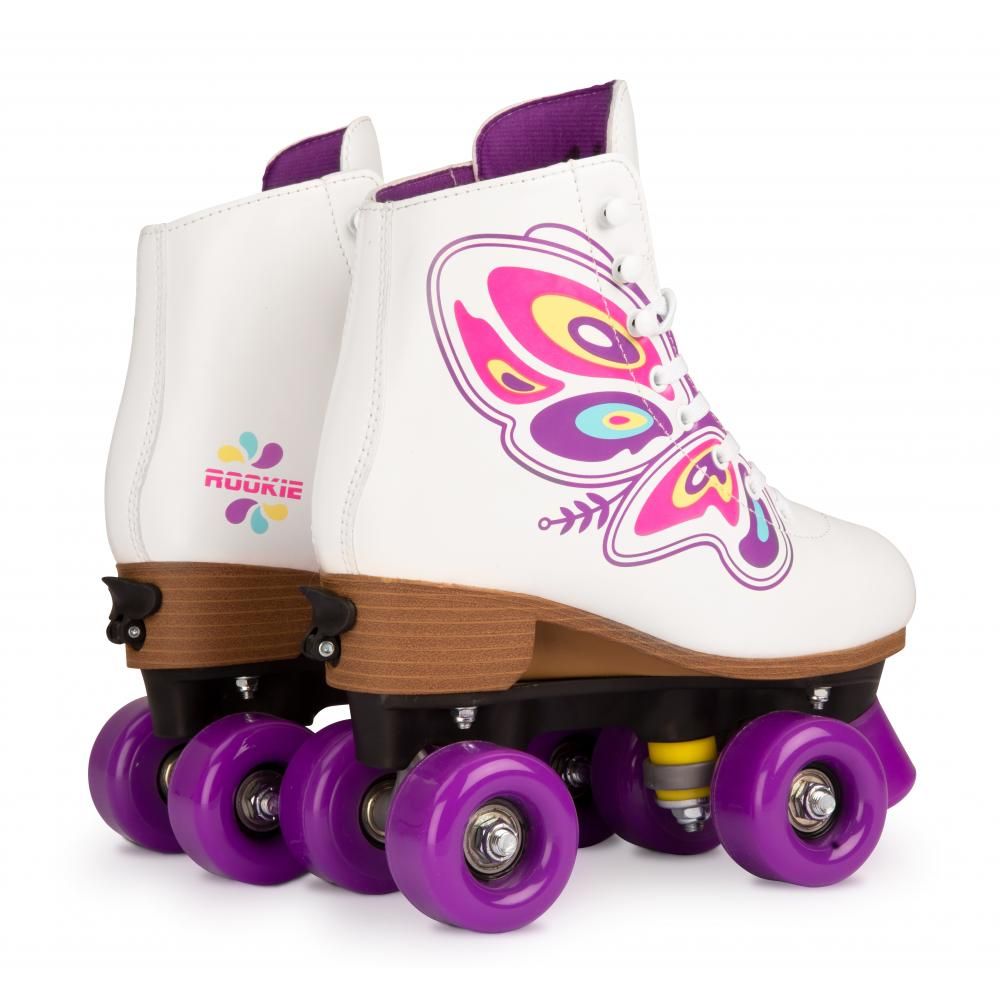 Optional Bag! Butterfly UK 12-2 UK 3-5 Rookie Adjustable Quad Roller Skates 