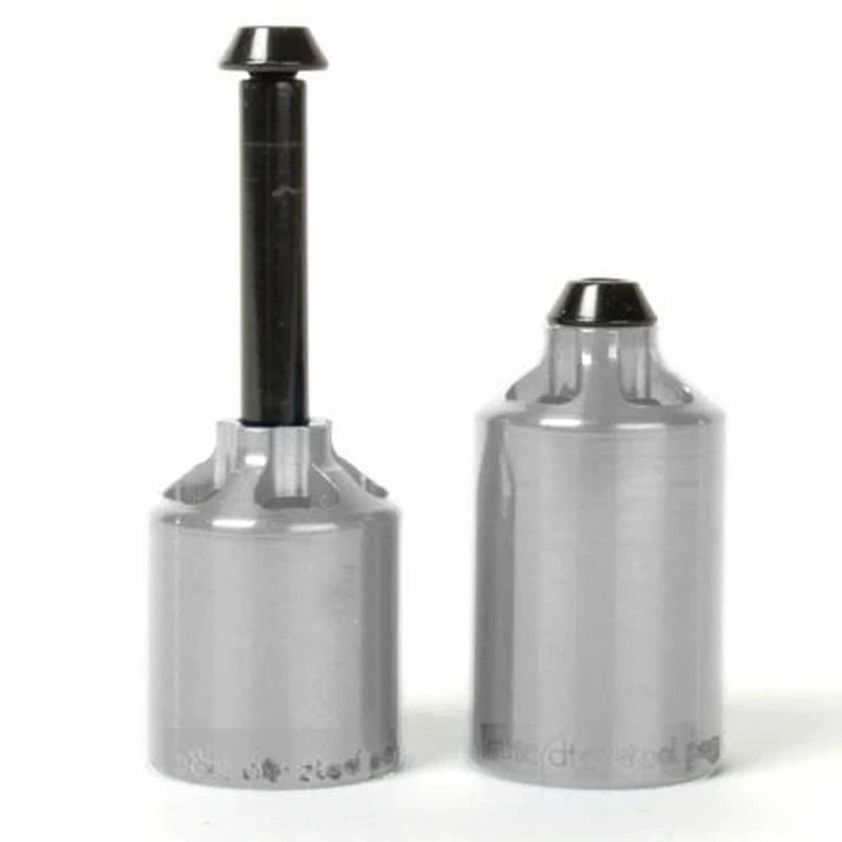 An image of Ethic DTC Steel Stunt Scooter Pegs - Polished Chrome Silver