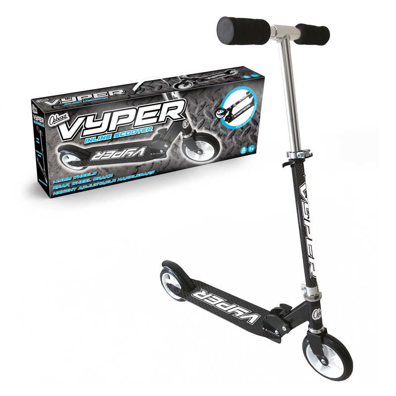 An image of Ozbozz Vyper Kids Adjustable Foldable Scooter - Black