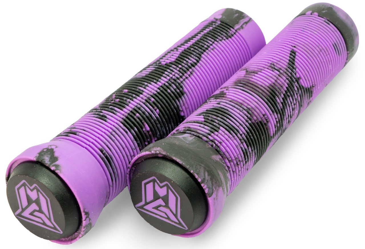 An image of Madd MGP 150mm Swirl Scooter Grips - Purple / Black