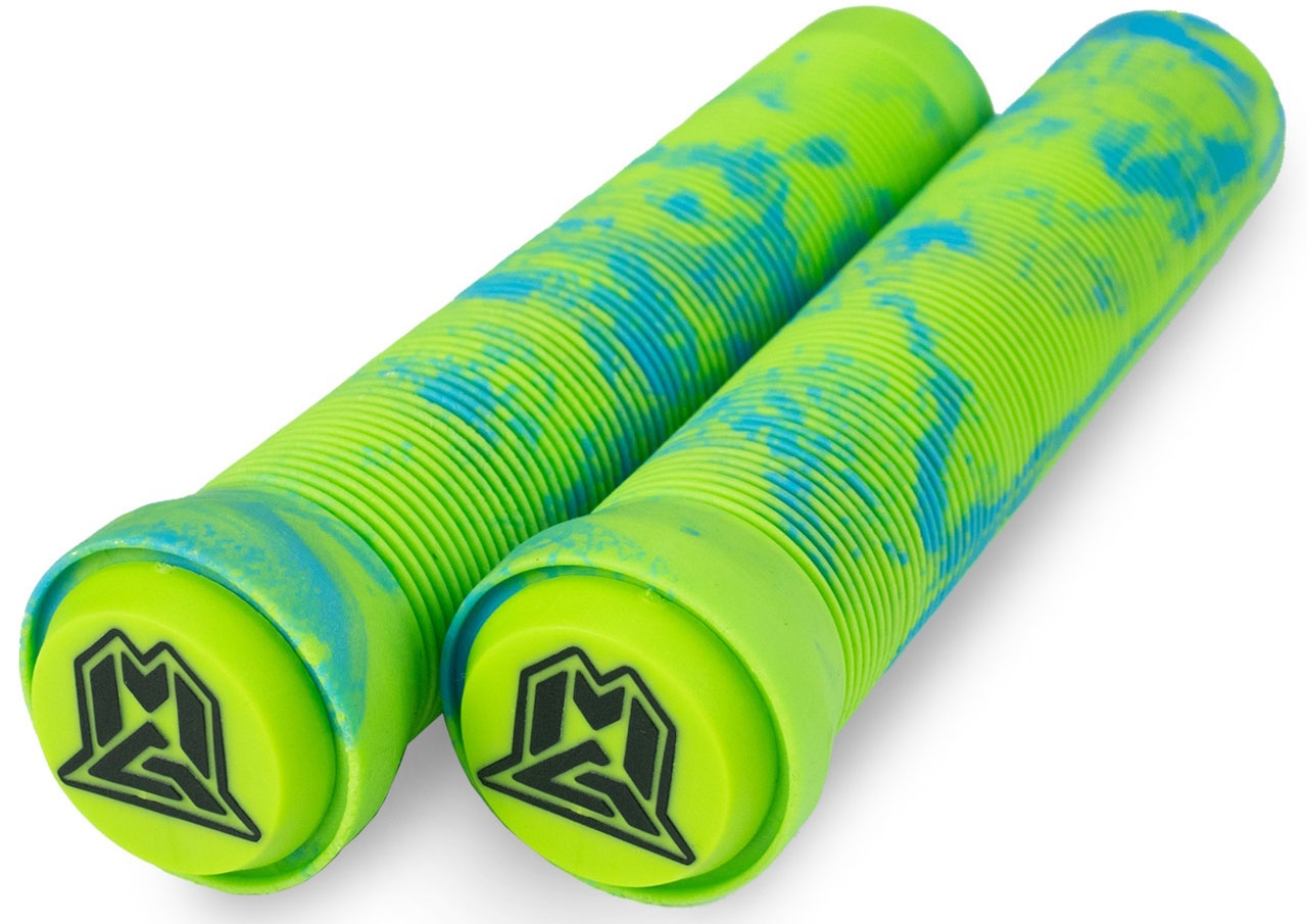 An image of Madd MGP 150mm Swirl Scooter Grips - Blue / Green