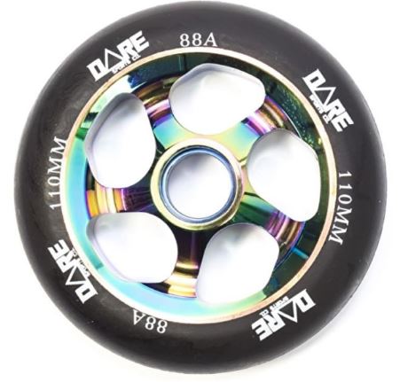 An image of Dare Motion Black Neochrome 110mm Scooter Wheel