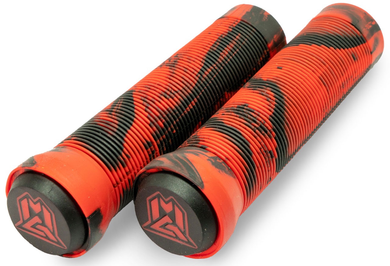 An image of Madd MGP 150mm Swirl Scooter Grips - Red / Black
