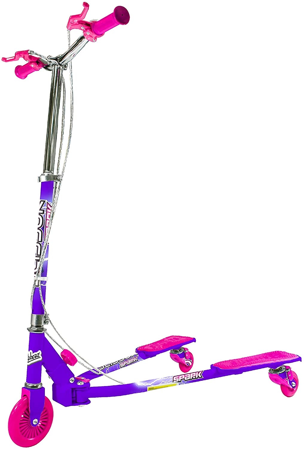 An image of Ozbozz Foldable Scissor Scooter - Purple / Pink