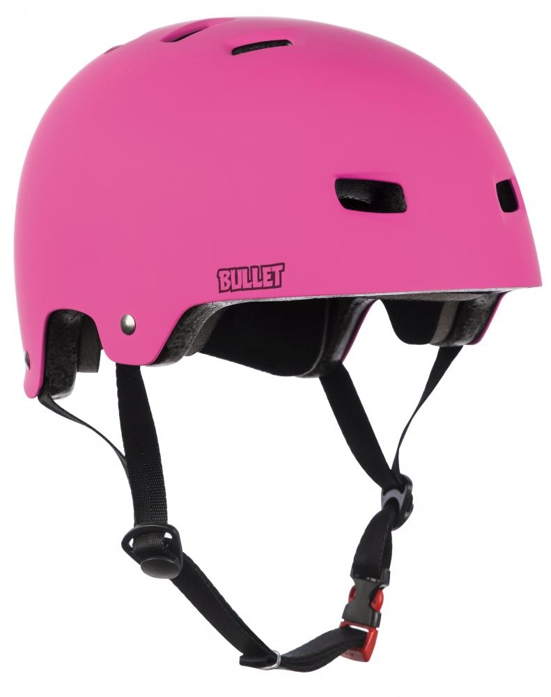 An image of Bullet Deluxe Youth Skate Helmet - Pink 49-54cm
