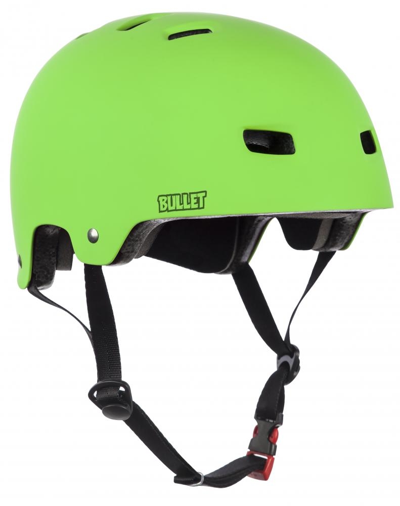 An image of Bullet Deluxe Youth Skate Helmet - Green 49-54cm