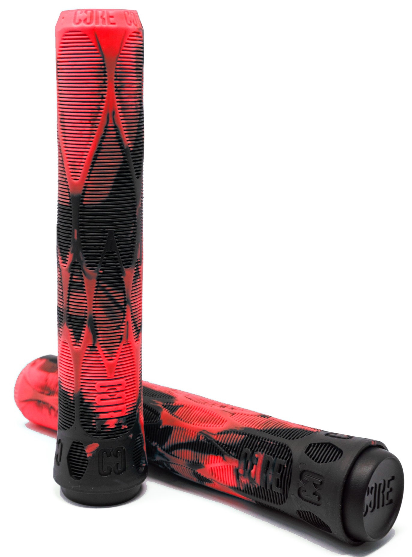 An image of Core 170mm Pro Scooter Grips - Lava Red / Black