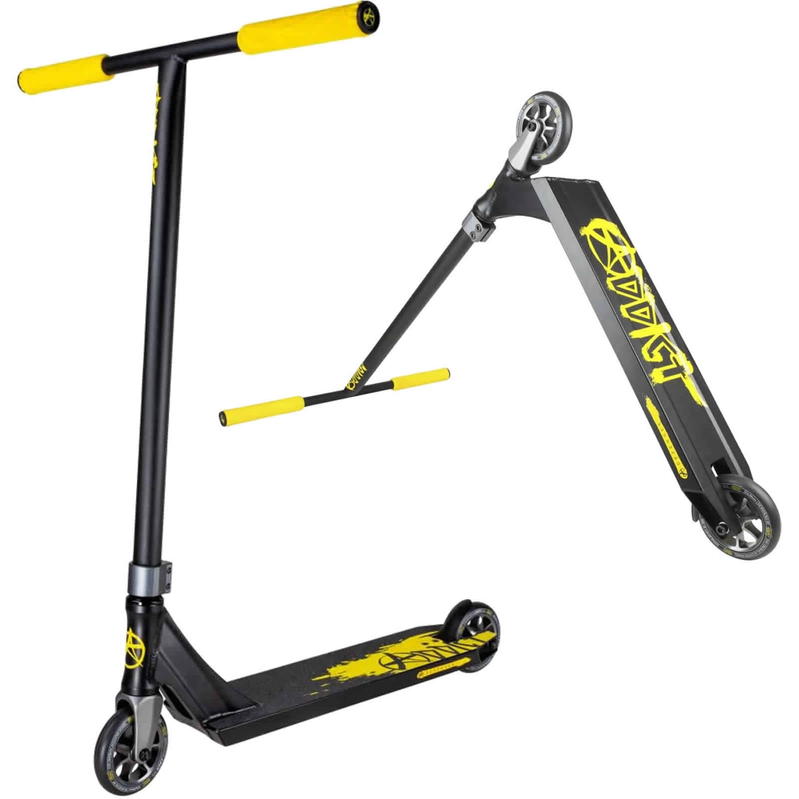 An image of Addict Defender MKII Pro Stunt Scooter - Black / Yellow