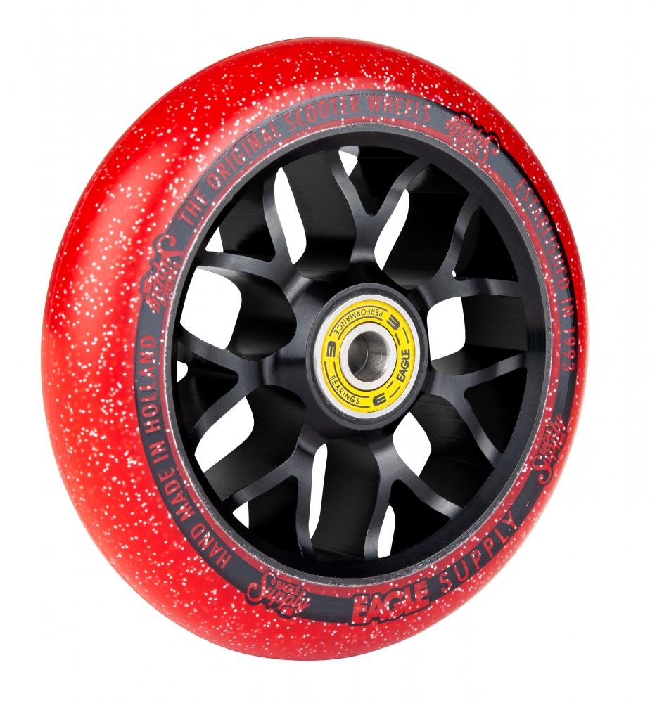 An image of Eagle X6 Candy 110mm Scooter Wheel - Black / Red