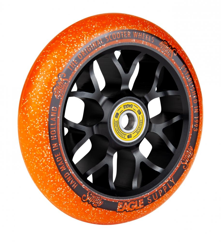 An image of Eagle X6 Candy 110mm Scooter Wheel - Black / Orange