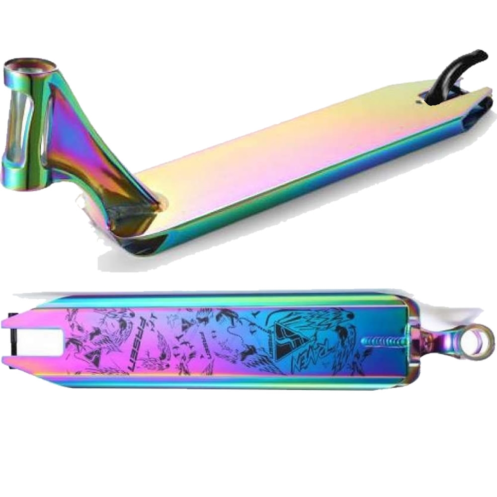 An image of Fasen Raven Oil Slick Neochrome Scooter Deck