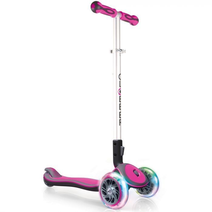 An image of Globber Elite Flash Foldable Junior Scooter - Pink