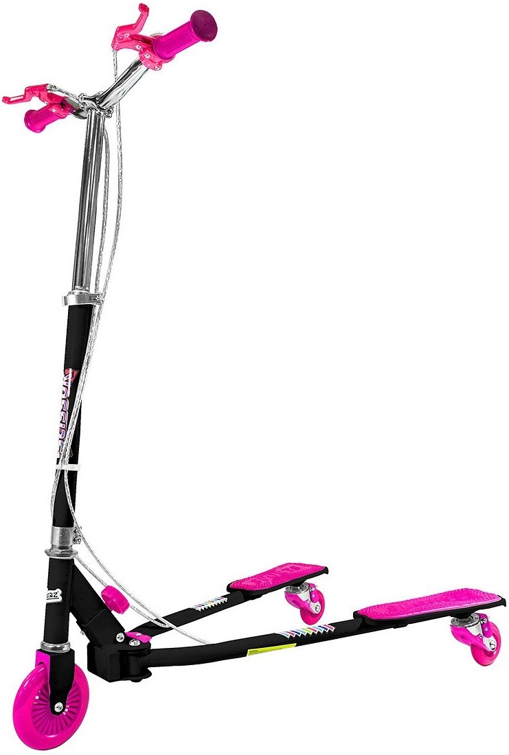 An image of Ozbozz Foldable Scissor Scooter - Black / Pink
