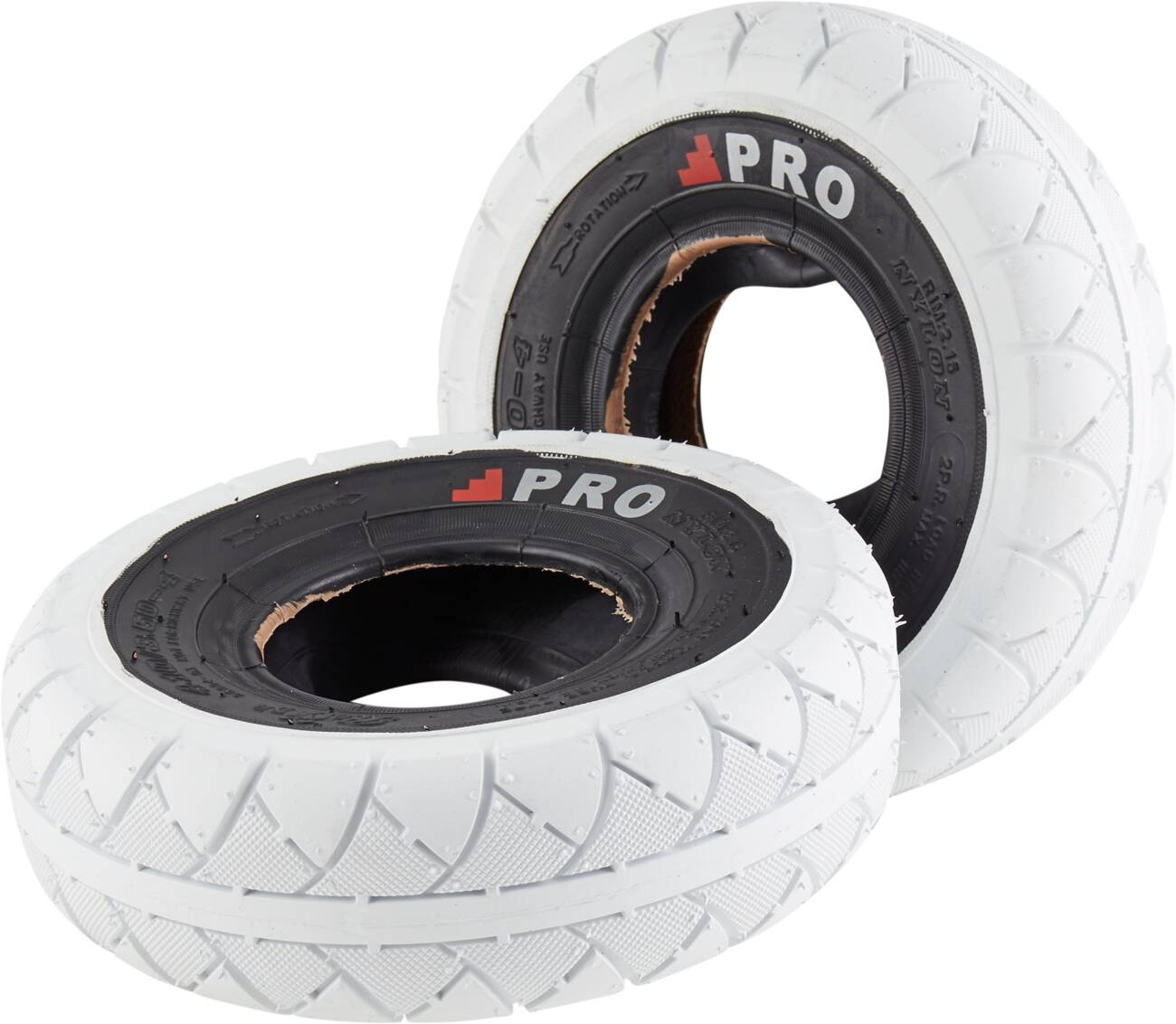 An image of Rocker Street Pro Mini BMX Tyres (pair) - White / Black