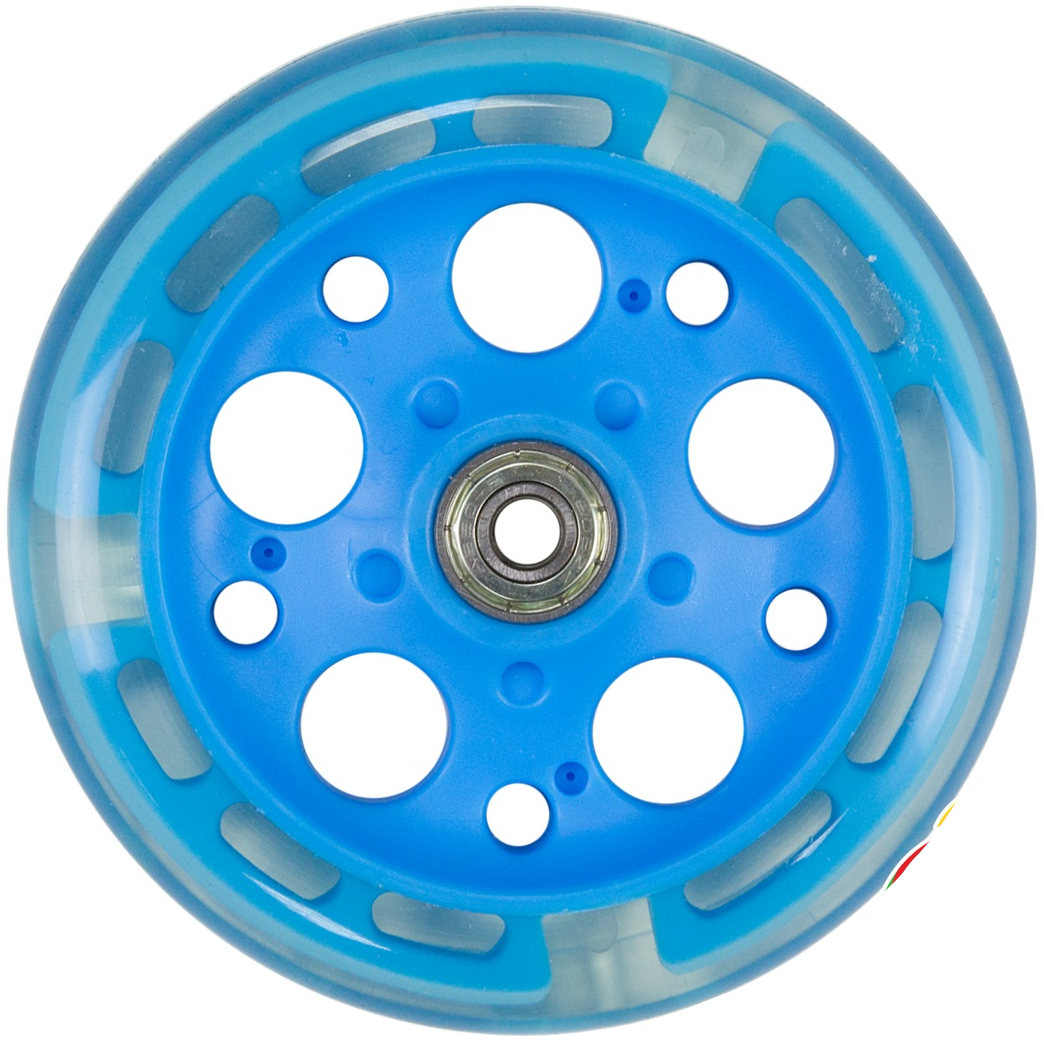 An image of Zycom 125mm Light Up Front Wheel - Sky Blue
