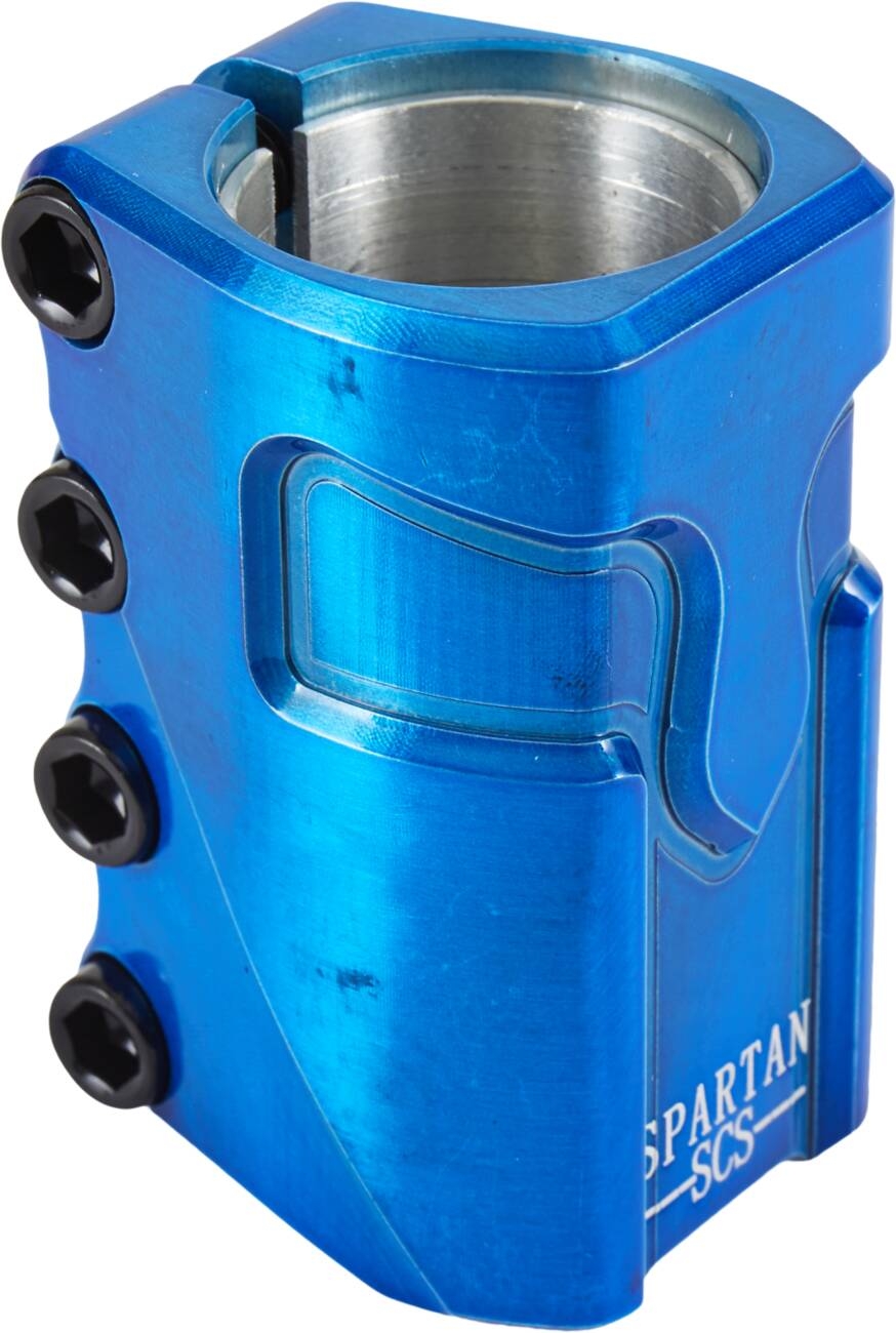 An image of Supremacy Spartan SCS Scooter Clamp - Trans Blue