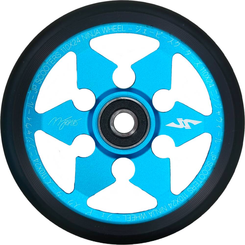 An image of JP Scooters Ninja Morgan Jones Signature Scooter Wheels - Blue - 110mm
