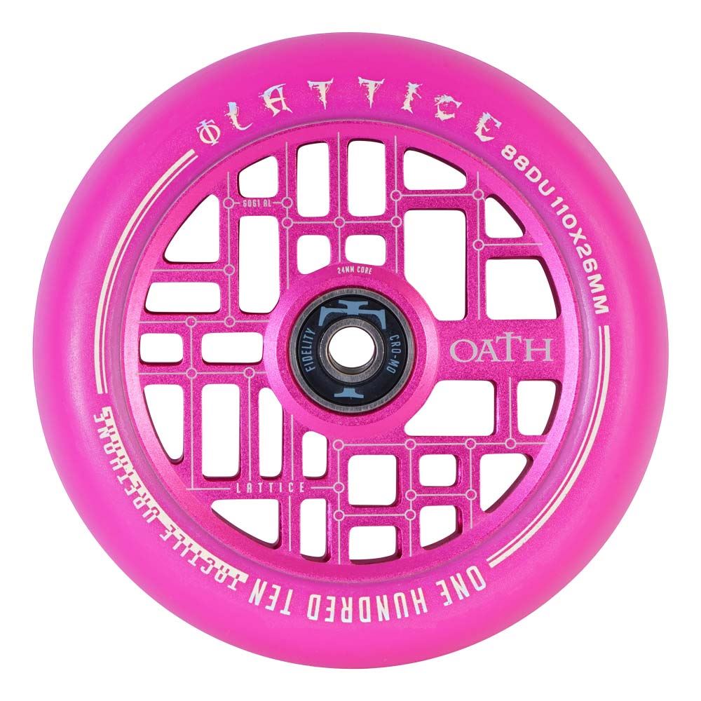 An image of Oath Lattice 110mm Scooter Wheel - Pink