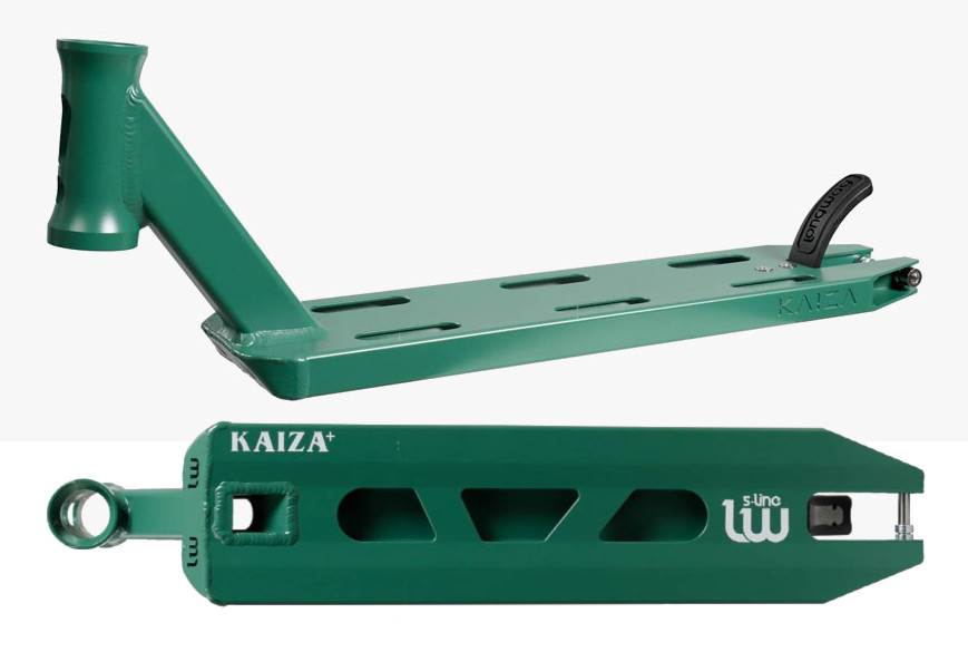 An image of Longway S-Line Kaiza+ Pro Scooter Deck - Race Green - 19" x 4.5"