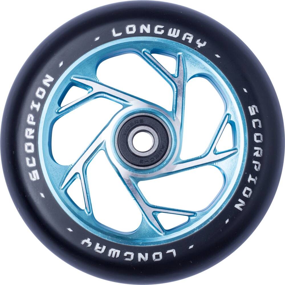 An image of Longway Scorpion 110mm Stunt Scooter Wheel - Teal Blue