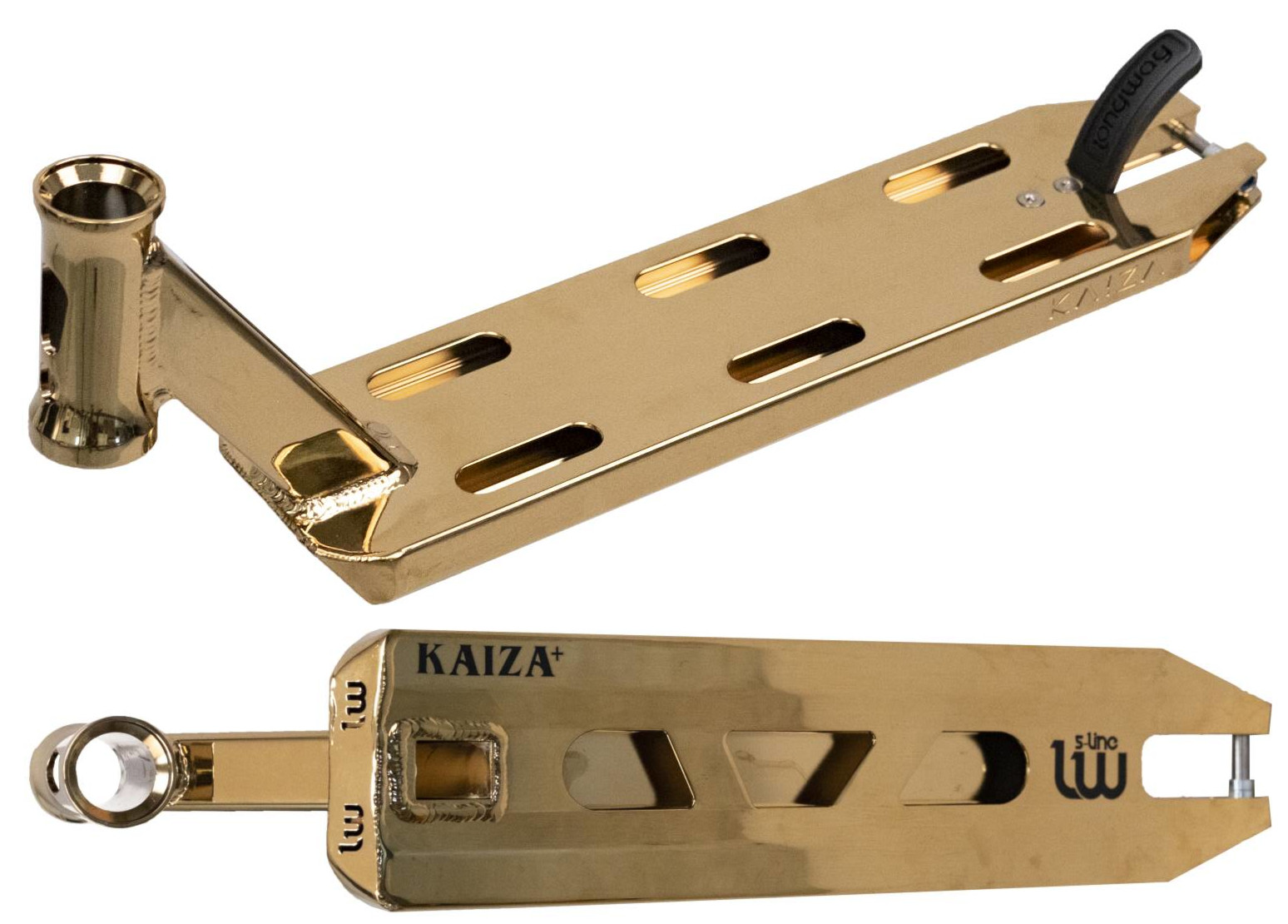 An image of Longway S-Line Kaiza+ Pro Scooter Deck - Gold - 19" x 4.5"